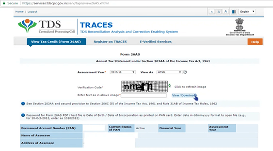 Form 26AS - STEP 9 - View and Share